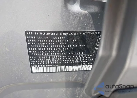 2024 Volkswagen Tiguan 2.0T Se/2.0T Wolfsburg Edition из США, поврежденный, VIN 3VV2B7AX2RM012282